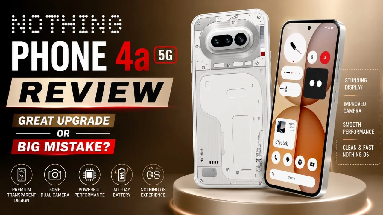 Nothing Phone 4a 5G review feature image with transparent design