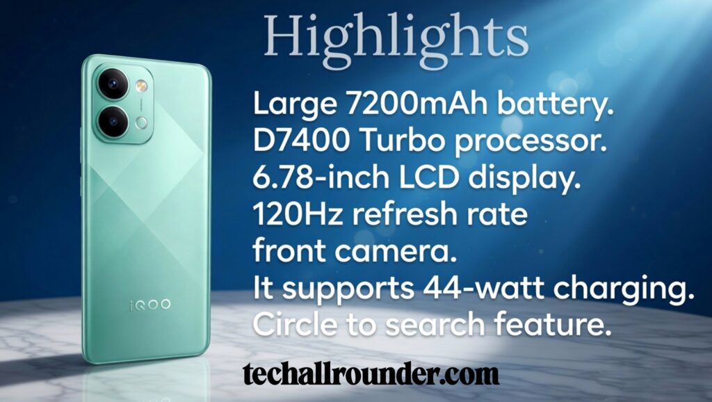 iQOO Z11x Highlights key