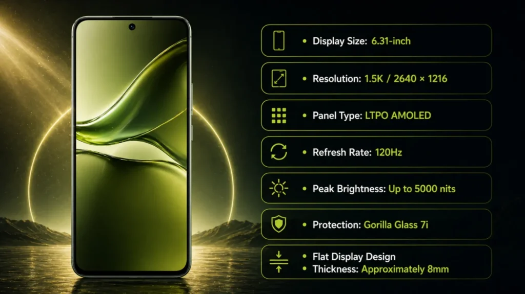 Vivo X300 FE display specs image 6.31 inch AMOLED 120Hz