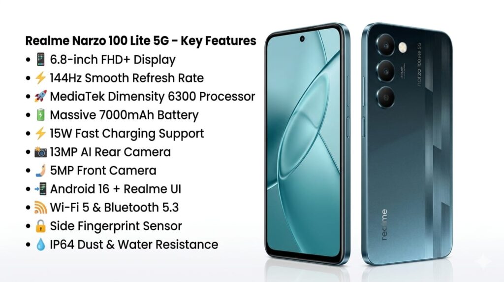 Realme Narzo 100 Lite 5G Key Highlights