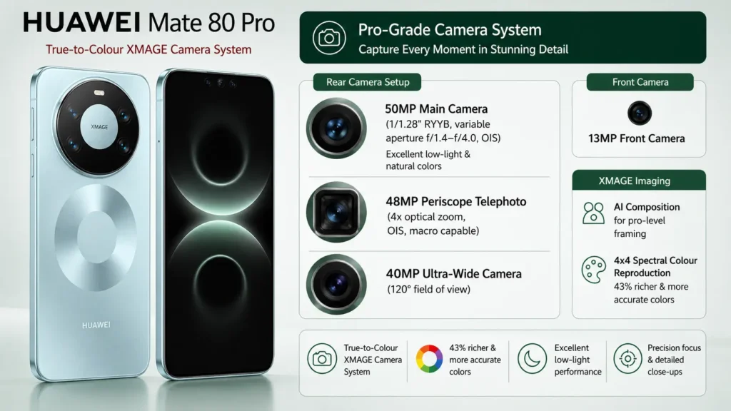 Huawei Mate 80 Pro camera specifications