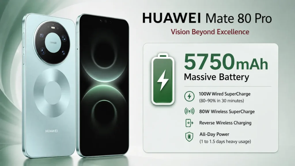 Huawei Mate 80 Pro battery and charging