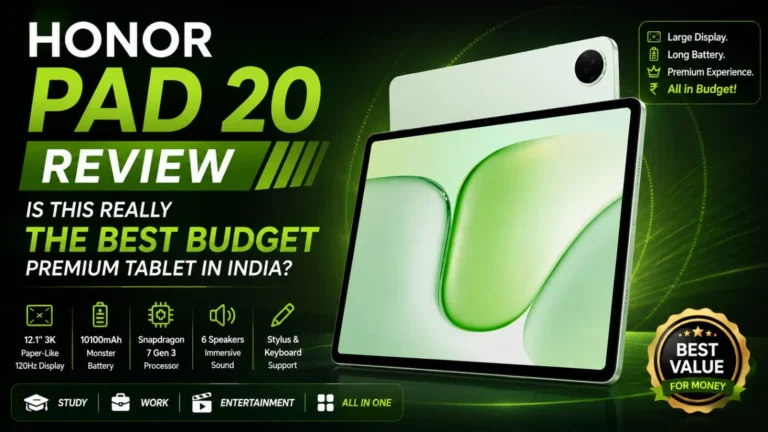 Honor Pad 20 premium tablet feature image with 12.1-inch display and stylish design
