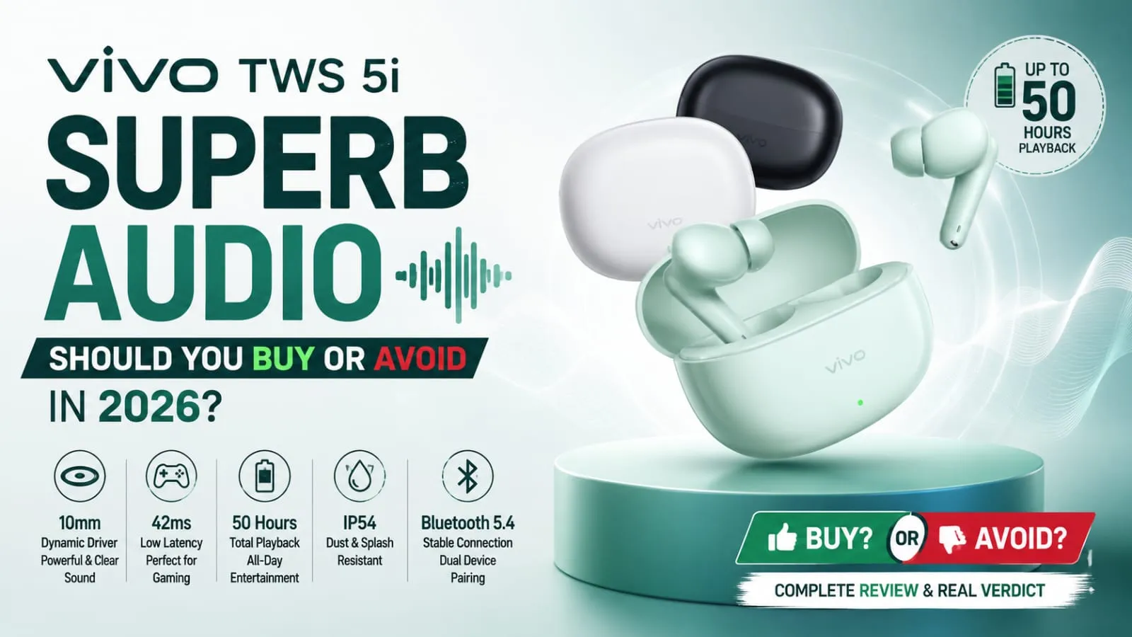 Vivo TWS 5i earbuds feature image with premium design and superb audio quality for 2026