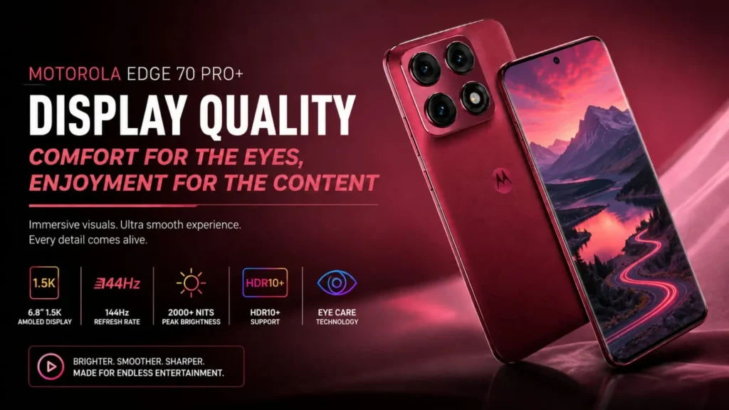 Motorola Edge 70 Pro+ AMOLED display quality