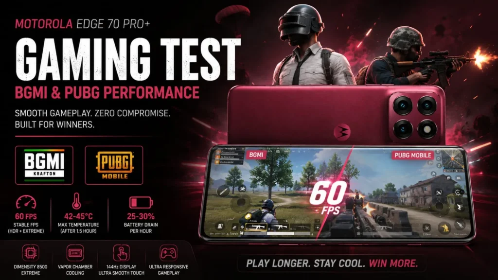 Motorola Edge 70 Pro+ BGMI gaming test
