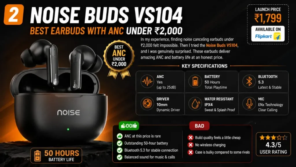Noise Buds VS104 ANC wireless earbuds