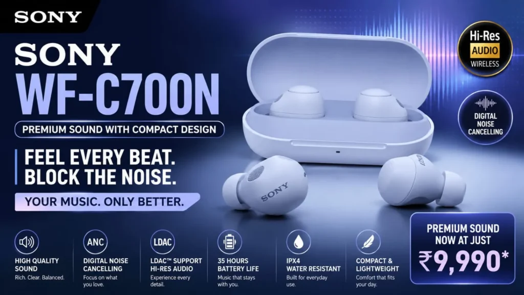 Sony WF-C700N compact ANC earbuds