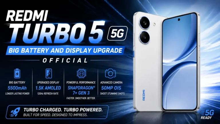 Redmi Turbo 5 5G with big battery and upgraded display