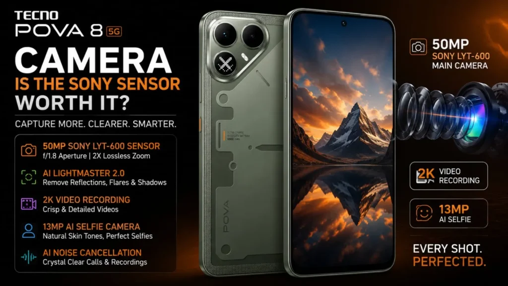Tecno POVA 8 50MP Sony LYT-600 camera setup