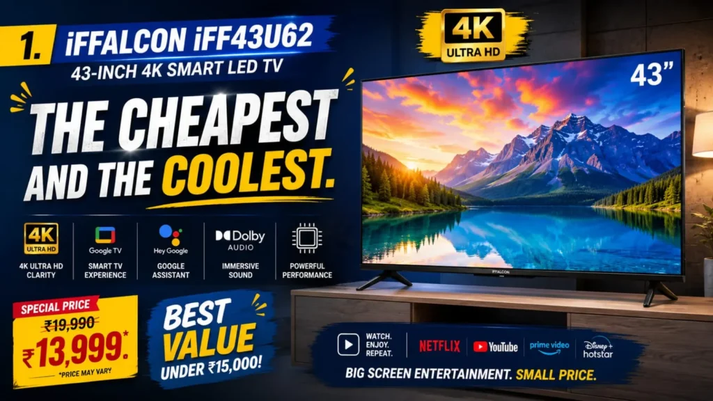iFFALCON iFF43U62 iFFALCON iFF43U62 43-inch 4K Smart TV buy link