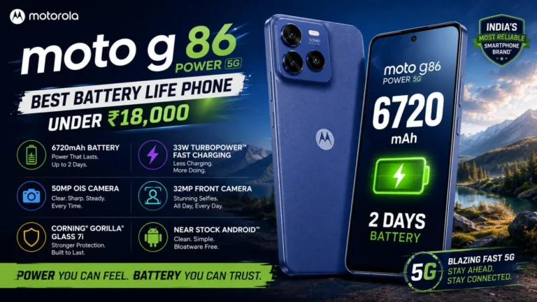 Moto G86 Power Best 5G Phone Under ₹20000 Battery