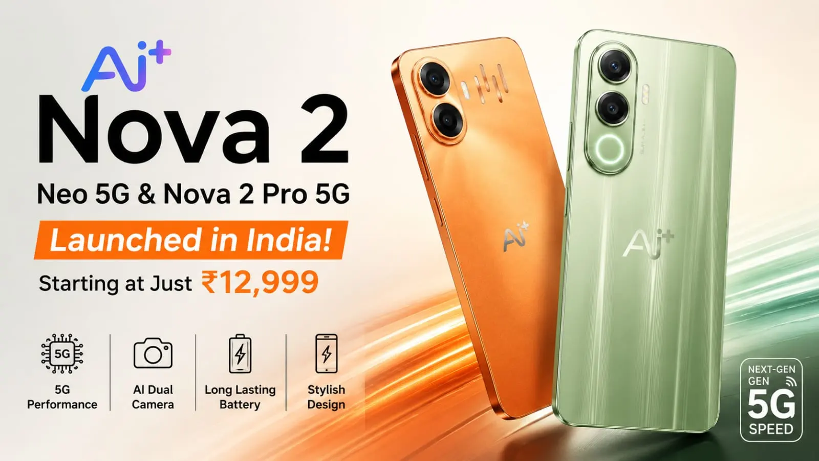 AI+ Nova 2 Neo 5G and Nova 2 Pro 5G launch poster