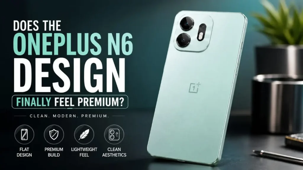 OnePlus N6 premium flat frame design in Fresh Mint color