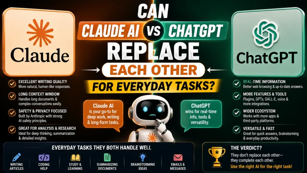 Claude AI vs ChatGPT for everyday productivity tasks