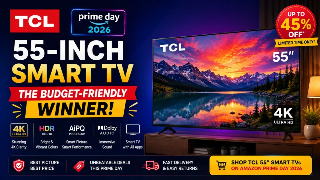 TCL 55-inch smart TV offering affordable features and excellent value