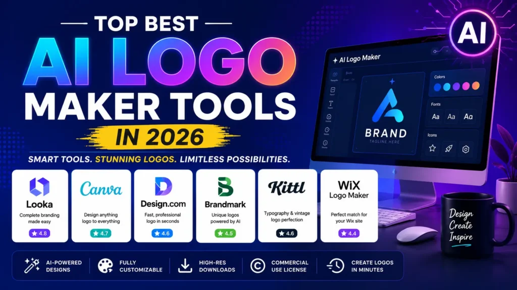 Comparison of top AI logo maker tools available in 2026