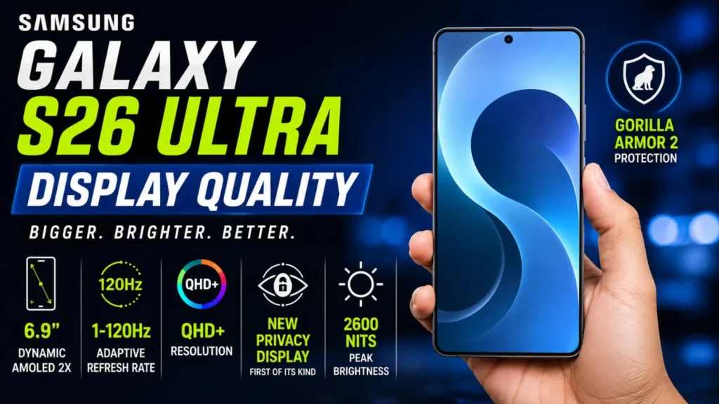 Samsung Galaxy S26 Ultra 6.9-inch Dynamic AMOLED 2X display