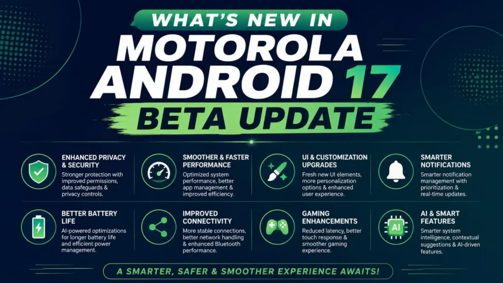 What's new in Motorola Android 17 Beta update features and UI changes