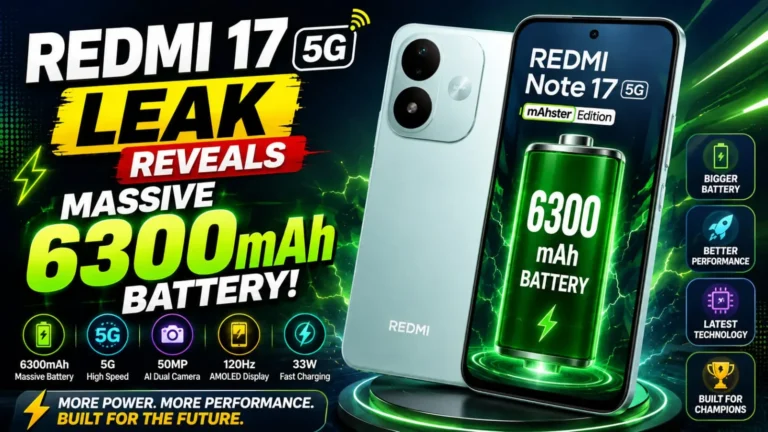 Redmi 17 5G leak reveals massive 6300mAh battery