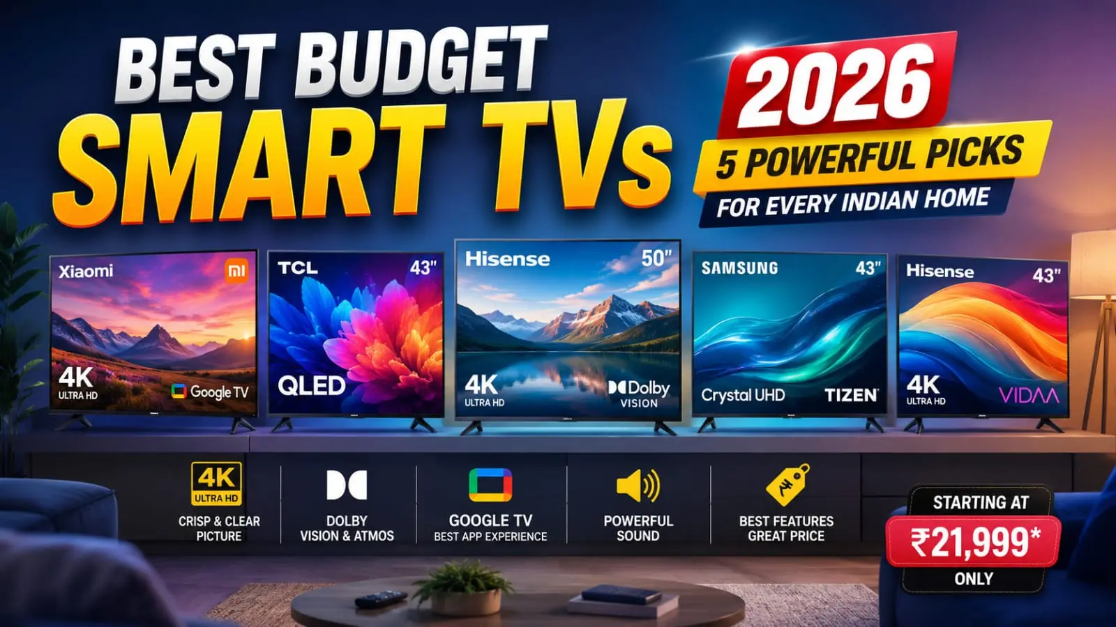 Best budget smart TVs 2026 top 5 picks
