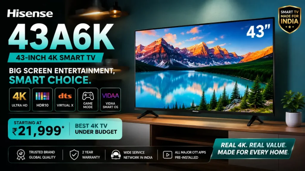 Hisense 43A6K smart TV budget pick
