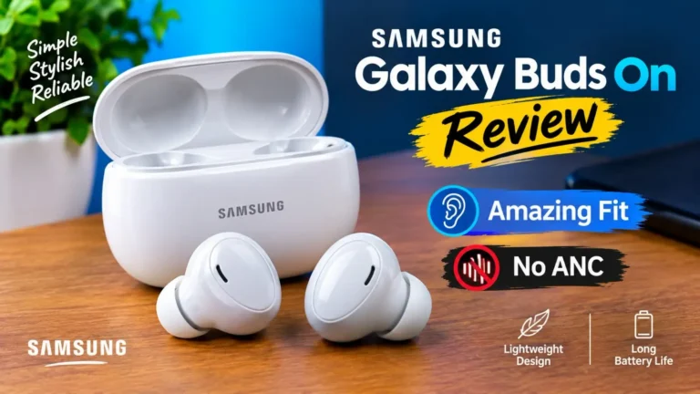 Samsung Galaxy Buds On earbuds with a comfortable fit.