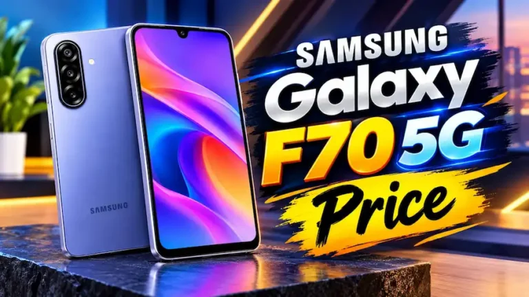 Samsung Galaxy F70 5G price under $250, front display and rear camera view